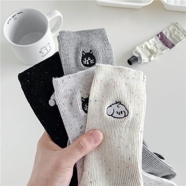 Dog Embroidered Socks