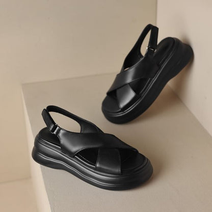 Platform Cross Strap Sandals