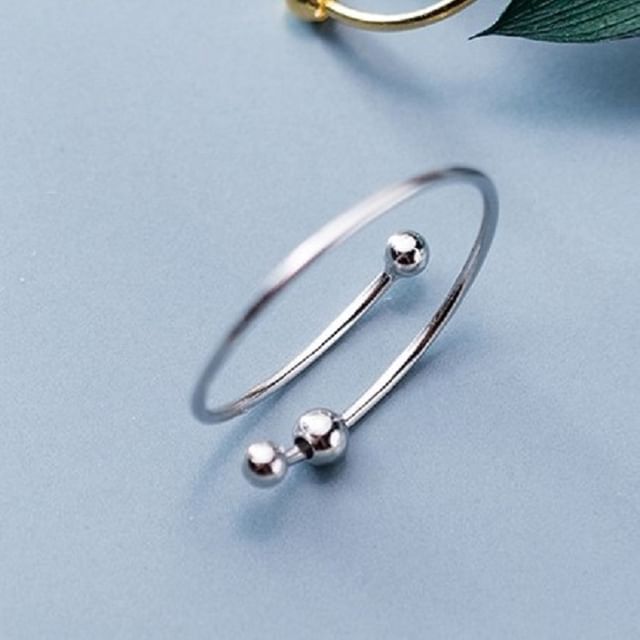 925 Sterling Silver Bead Open Ring