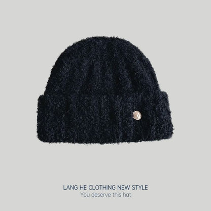 Metal Disc Knit Beanie