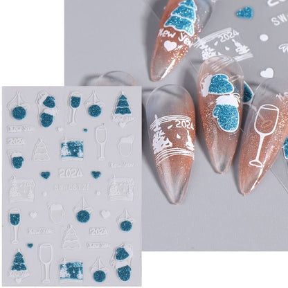 Christmas Glitter Nail Art Stickers