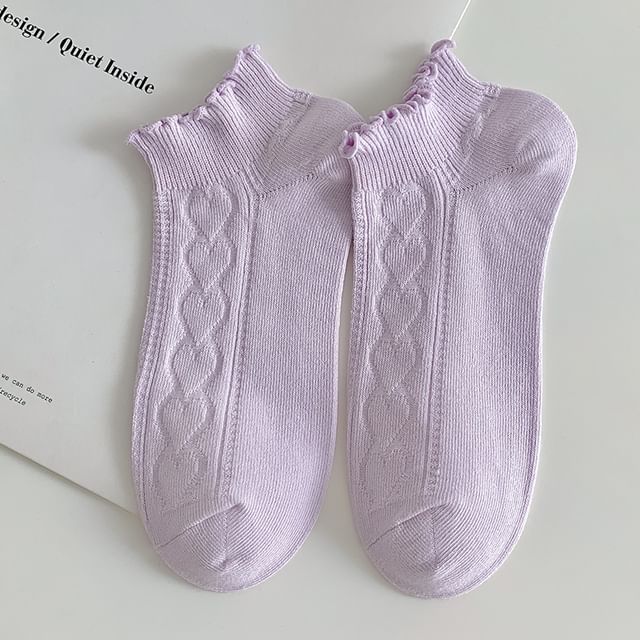 Ruffle Trim Plain Socks