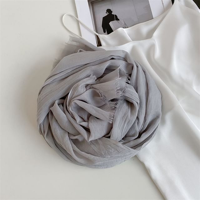 Plain Frayed Scarf