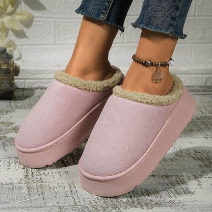 Fleece-Lined Platform Mules