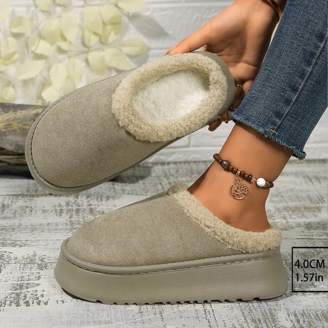 Fleece-Lined Platform Mules