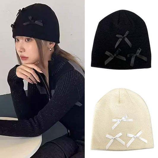 Ribbon Accent Beanie