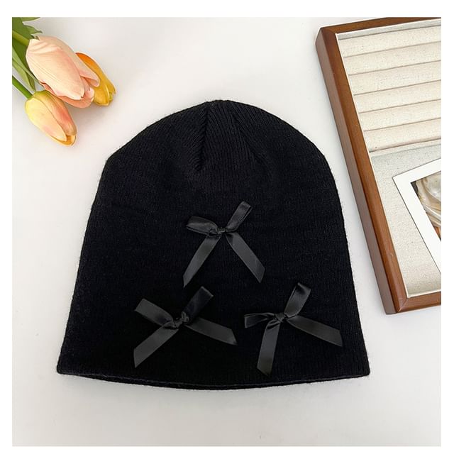 Ribbon Accent Beanie