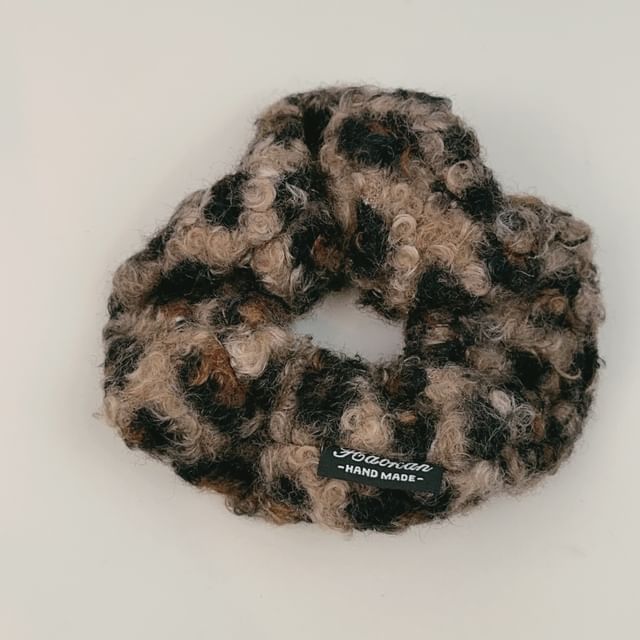 Leopard Fleece Scrunchie / Headband