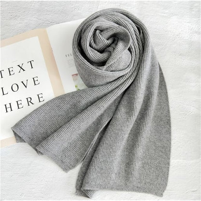 Couple Matching Plain Ribbed Scarf