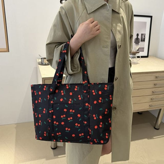 Cherry Print Tote Bag