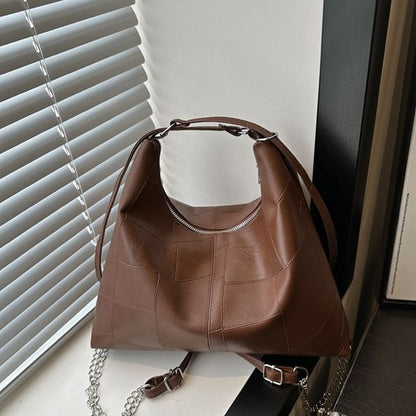 Chain Strap Faux Leather Backpack