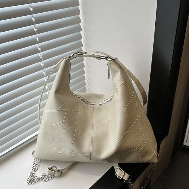 Chain Strap Faux Leather Backpack