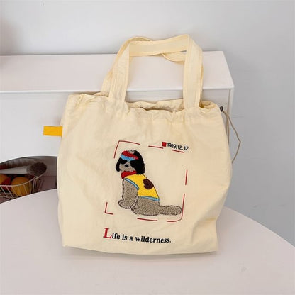 Cartoon Drawstring Shopper Bag