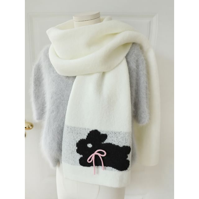 Rabbit Print Bow Scarf