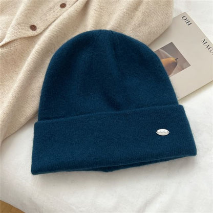 Metal Plate Knit Beanie