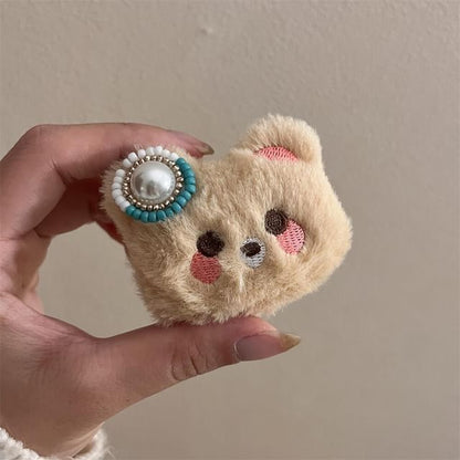 Furry Bear Necklace / Brooch