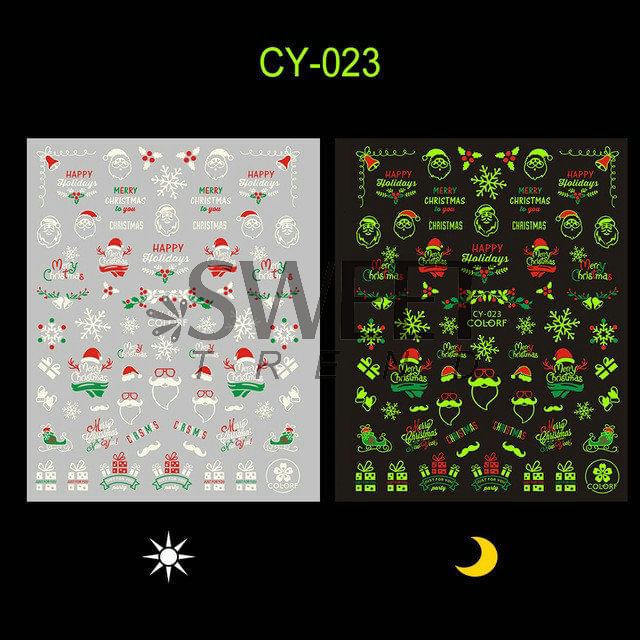 Christmas Fluorescent Nail Art Stickers