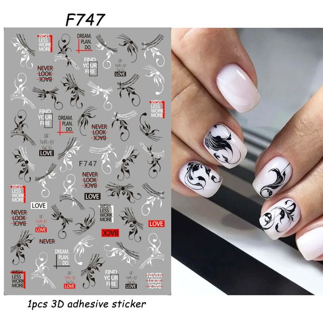 Bug Lettering Nail Art Stickers (Various Designs)