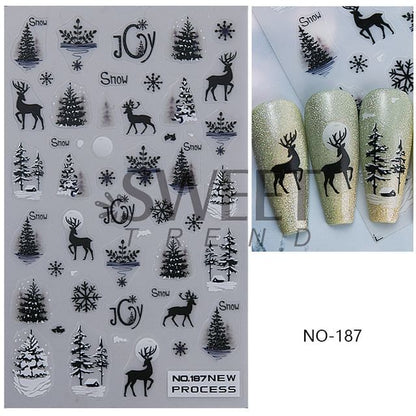 Winter Nail Art Stickers (Various Designs)