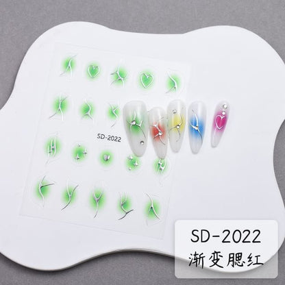 Metallic Gradient Nail Art Stickers (Various Designs)