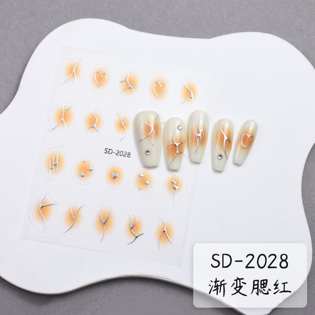 Metallic Gradient Nail Art Stickers (Various Designs)