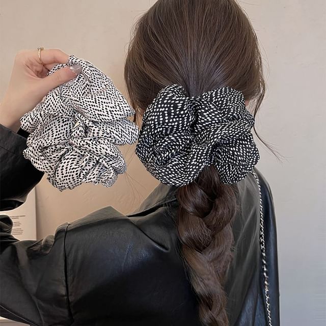 Dotted Fabric Scrunchie