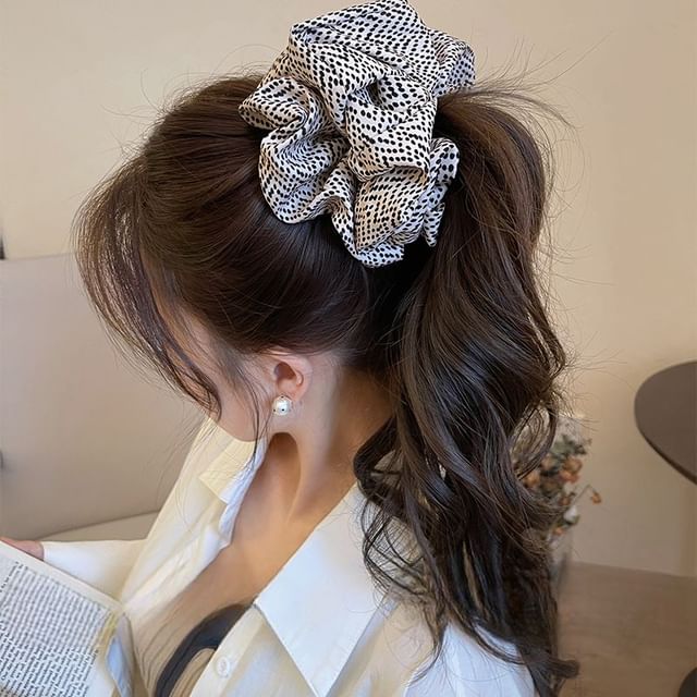 Dotted Fabric Scrunchie