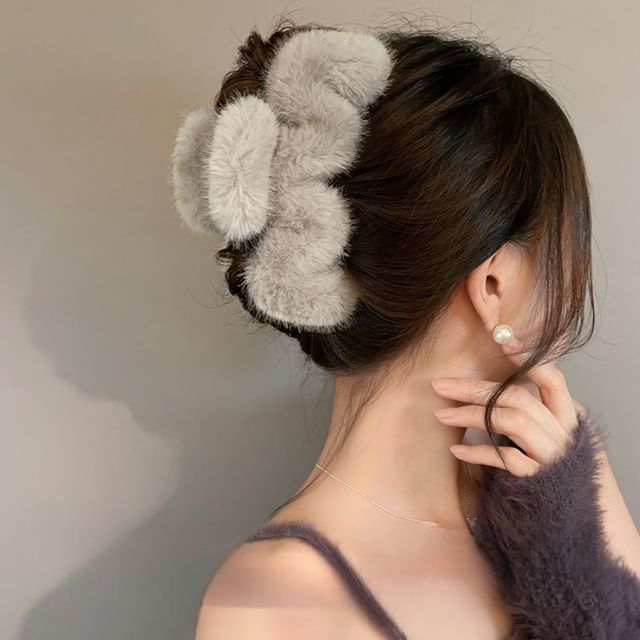 Plain Chenille Hair Claw Clip