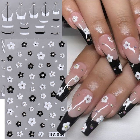 Floral Rhinestone Nail Art Stickers