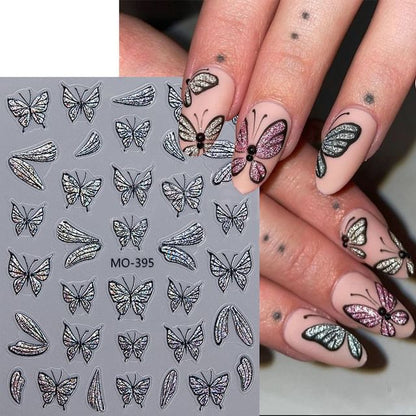 Butterfly Cat Eye Nail Art Stickers