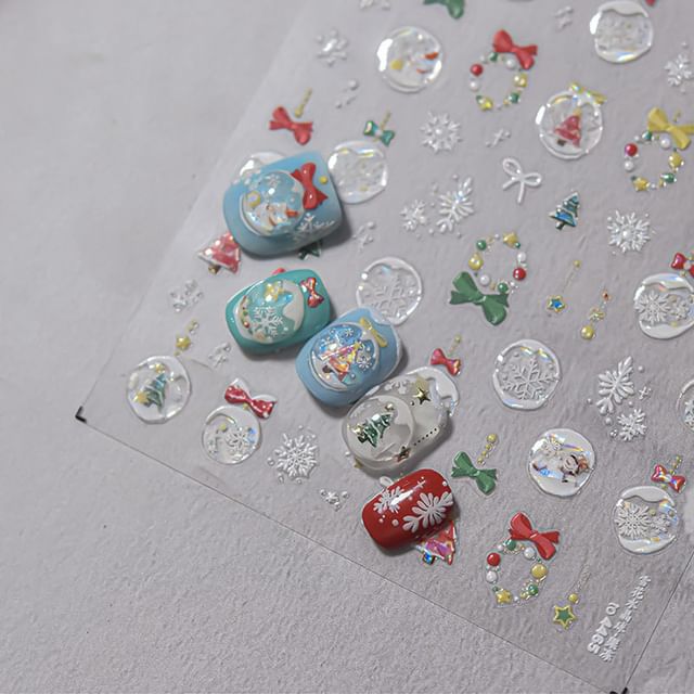 Christmas Crystal-Ball Nail Art Stickers