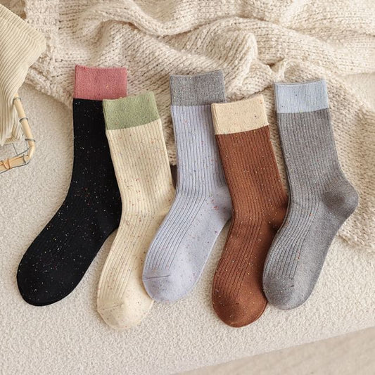 Melange Ribbed Short Socks