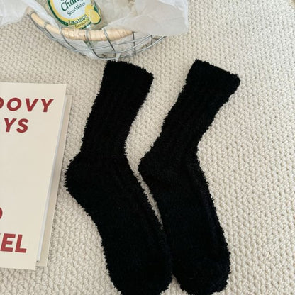 Plain Fleece Short Socks