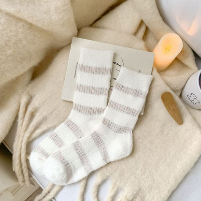 Striped Fleece Short Socks