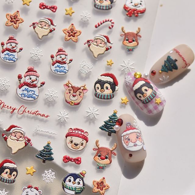 Christmas Cartoon Nail Art Stickers