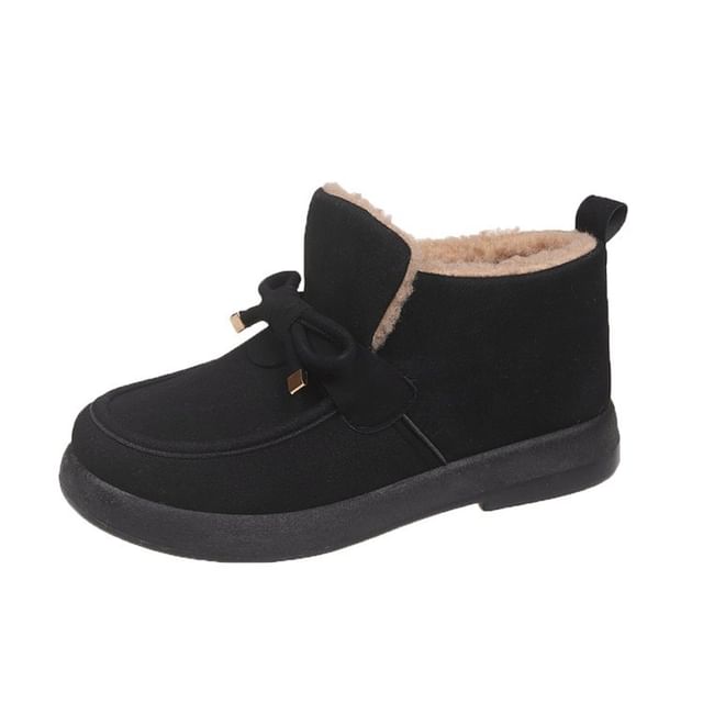 Fleece Lined Bowknot Ankle Boots