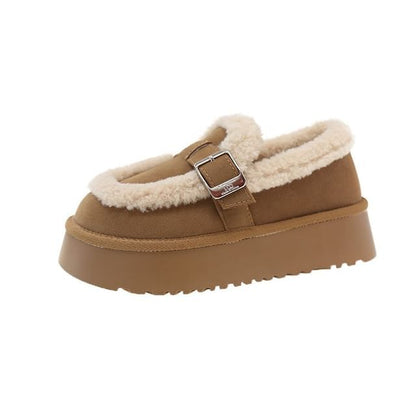 Platform Fleece Lined Loafers