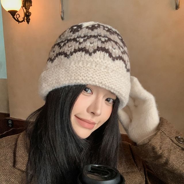 Patterned Knit Beanie