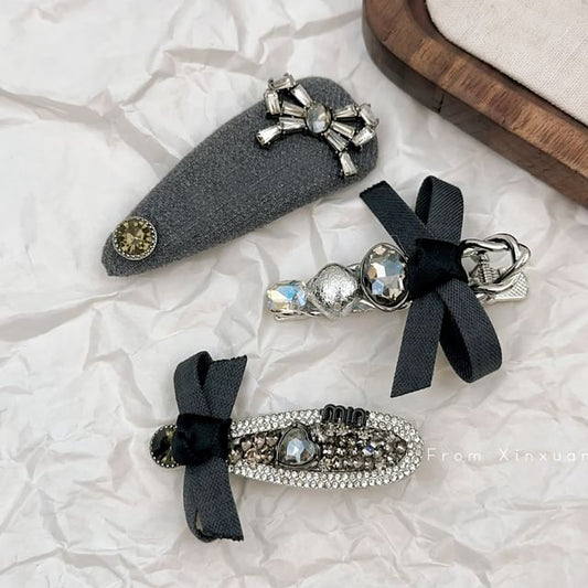 Bow Accent Hair Clips