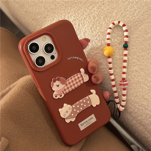 Animal Phone Case / Strap / Set - iPhone 16 Pro Max / 16 Pro / 16 Plus / 16 / 15 Pro Max / 15 Pro / 15 Plus / 15 / 14 Pro Max / 14 Pro / 14 Plus / 14 / 13 Pro Max / 13 Pro / 13