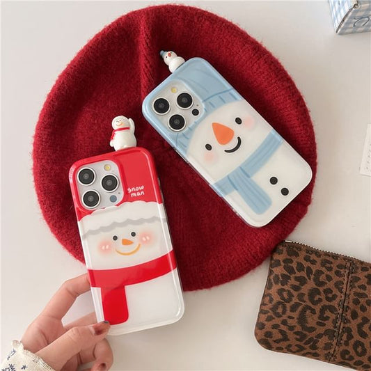 Christmas Snowman Phone Case - iPhone 16 Pro Max / 16 Pro / 16 Plus / 16 / 15 Pro Max / 15 Pro / 15 Plus / 15 / 14 Pro Max / 14 Pro / 14 Plus / 14 / 13 Pro Max / 13 Pro / 13