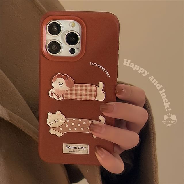 Animal Phone Case / Strap / Set - iPhone 16 Pro Max / 16 Pro / 16 Plus / 16 / 15 Pro Max / 15 Pro / 15 Plus / 15 / 14 Pro Max / 14 Pro / 14 Plus / 14 / 13 Pro Max / 13 Pro / 13