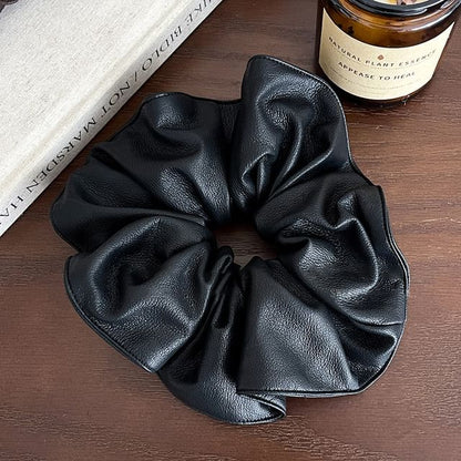 Faux Leather Plain Scrunchie