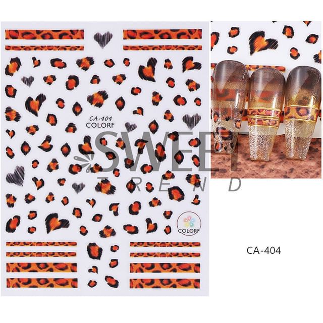 Leopard Print Nail Art Stickers (Various Designs)