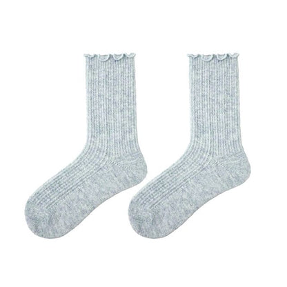 Frilled Melange Crew Socks