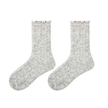 Frilled Melange Crew Socks