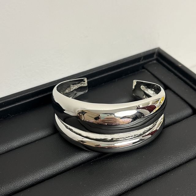 Layered Alloy Open Bangle