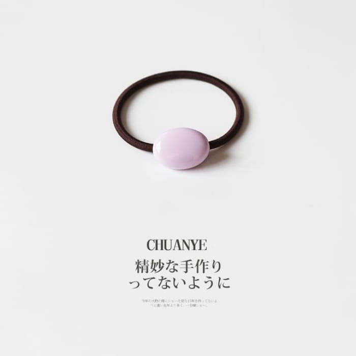 Acetate Bead Hair Tie - 02 - Light Purple / One Size