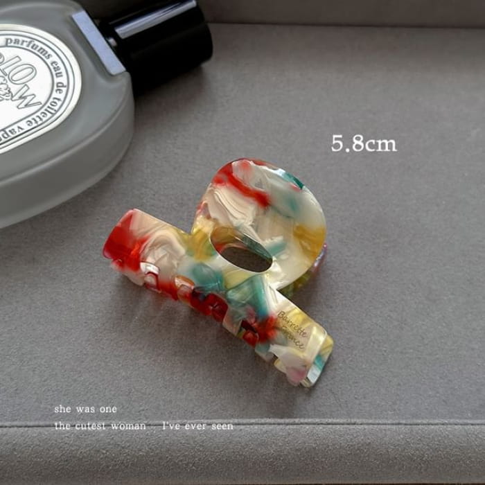 Acetate Hair Claw Clip - Red & Blue Yellow / 5.8cm