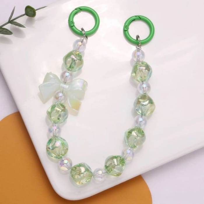 Acrylic Beaded Keychain - Q1311-7 - Translucent Green &